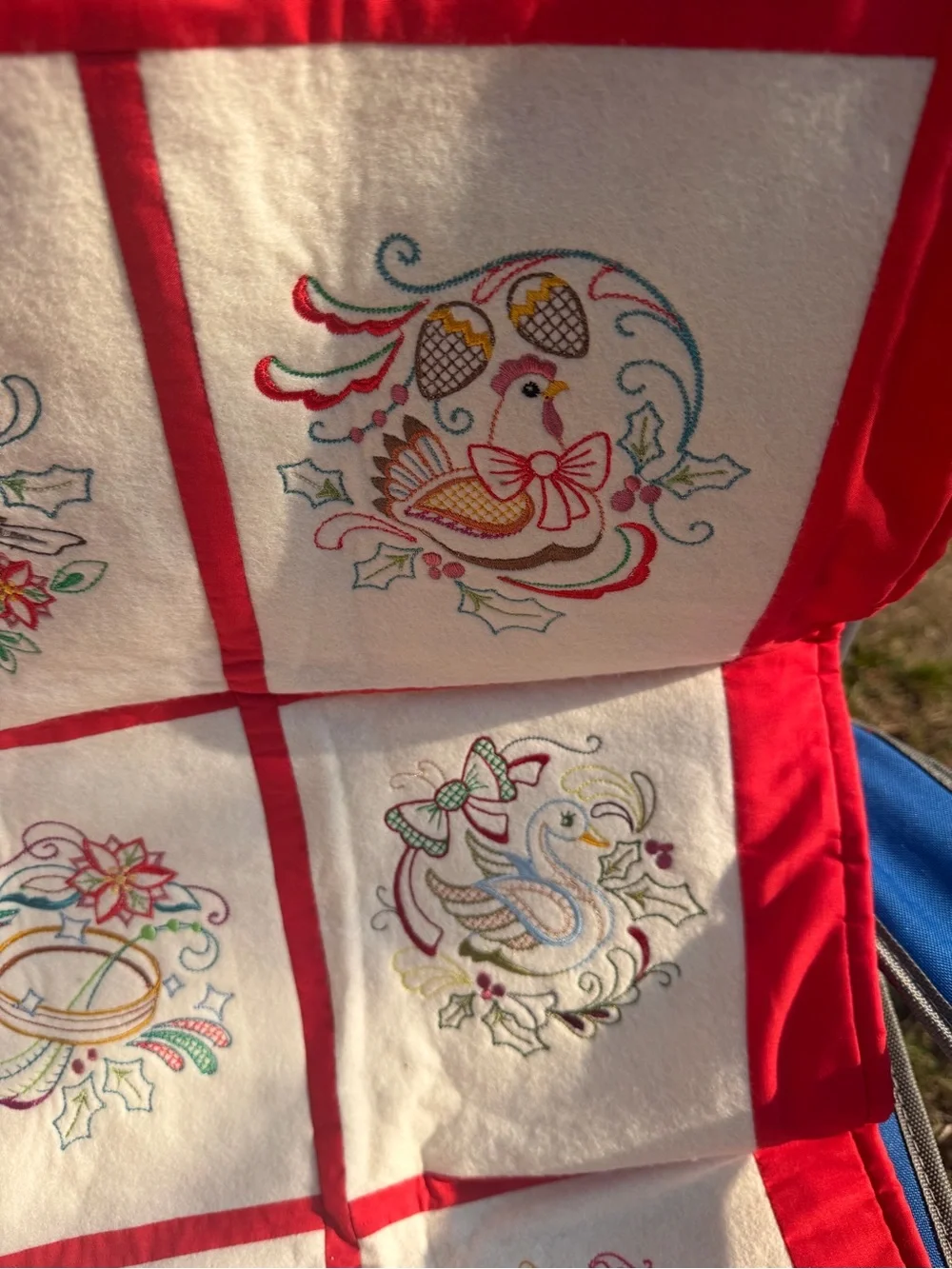 Large Vintage Needlepoint Folk Art Wall Hanging. Rare & Pristine Condition